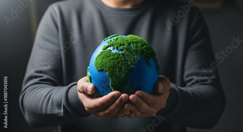 Earth day concept save earth environment conservation globe in hands earth care sustainability