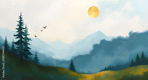 abstract, landscape, oil, painting, art, canvas, texture, brush, stroke, pigment, color, vibrant, expressive, creative, modern, contemporary, scenic, nature, horizon, hills, mountains, sky, clouds, fi