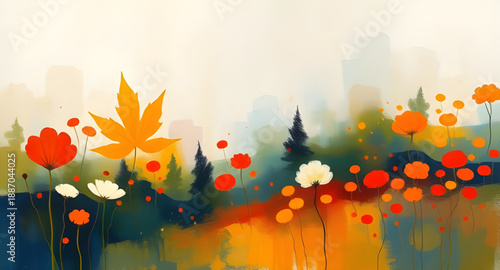 abstract, landscape, oil, painting, art, canvas, texture, brush, stroke, pigment, color, vibrant, expressive, creative, modern, contemporary, scenic, nature, horizon, hills, mountains, sky, clouds, fi