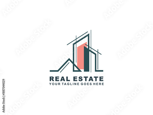Real Estate logo Template collection, abstract house and building icons for property branding