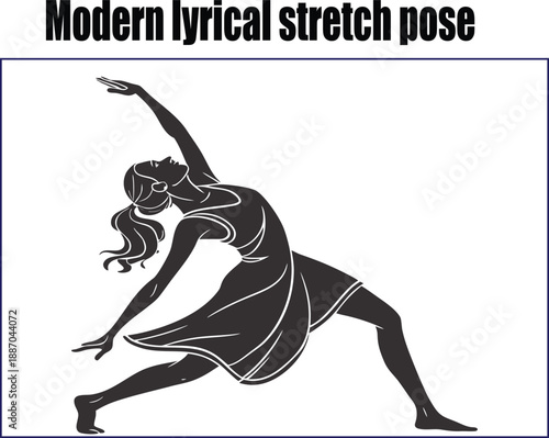 Graceful modern lyrical dance stretch pose showcasing fluid movement and elegance