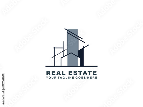Real Estate logo Template collection, abstract house and building icons for property branding