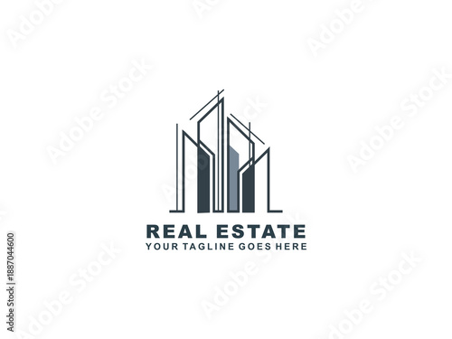 Real Estate logo Template collection, abstract house and building icons for property branding