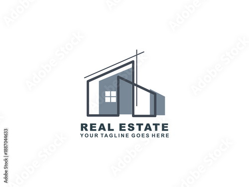 Real Estate logo Template collection, abstract house and building icons for property branding
