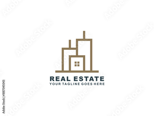 Real Estate logo Template collection, abstract house and building icons for property branding