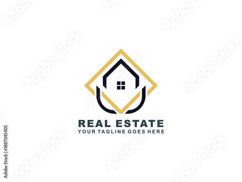 Real Estate logo Template collection, abstract house and building icons for property branding