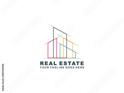 Real Estate logo Template collection, abstract house and building icons for property branding