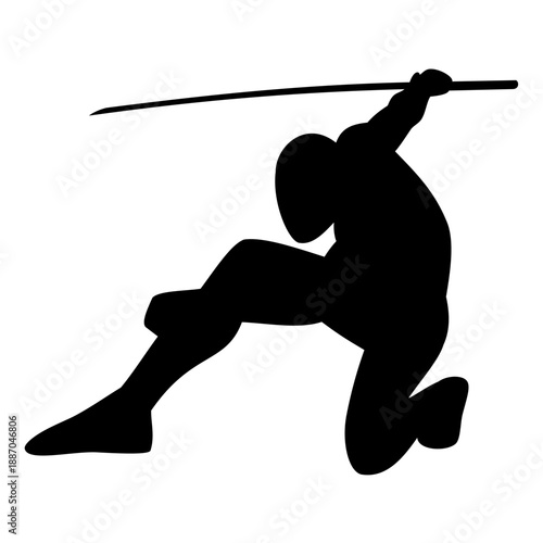 Sword Warrior Silhouette Vector Image