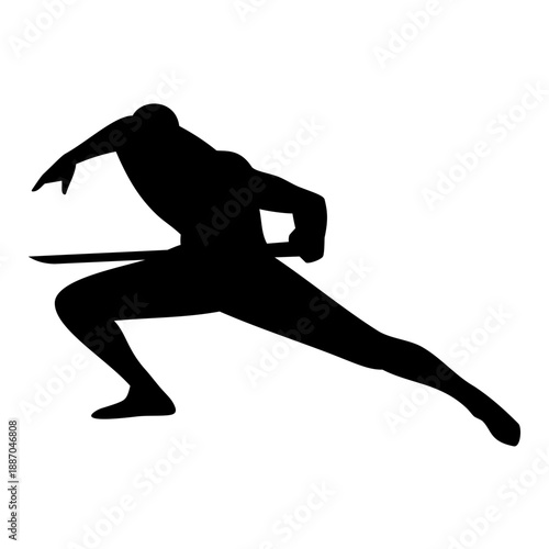 Sword Warrior Silhouette Vector Image