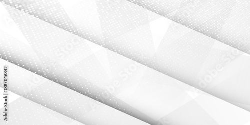 White and grey wave abstract background. Elegant soft curve shape and dot graphic design with lines pattern eps10