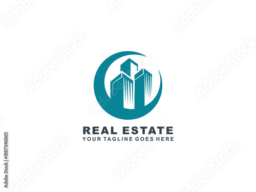Real Estate logo Template collection, abstract house and building icons for property branding