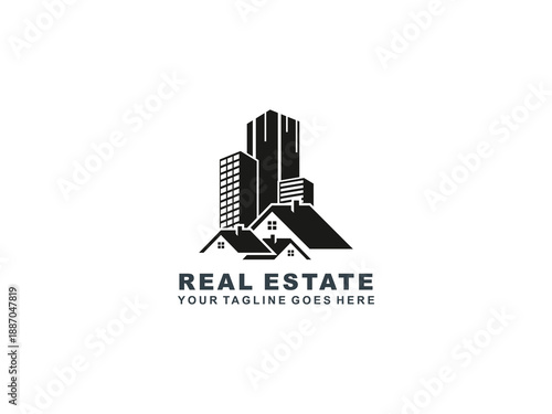 Real Estate logo Template collection, abstract house and building icons for property branding