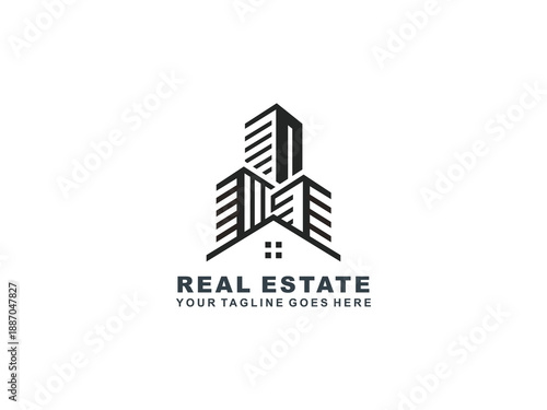 Real Estate logo Template collection, abstract house and building icons for property branding
