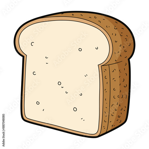 A slice of freshly baked bread with crust and soft interior