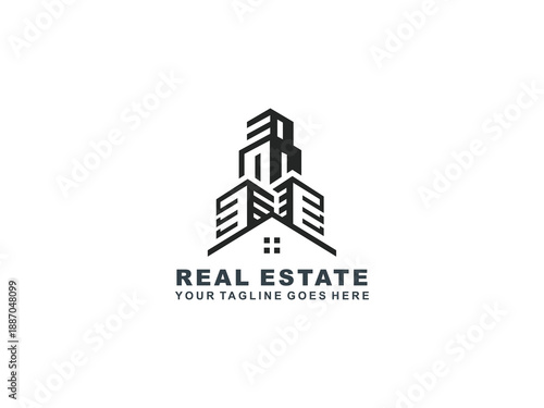 Real Estate logo Template collection, abstract house and building icons for property branding