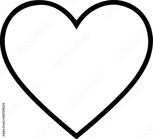 Minimalist vector outline of a heart shape, perfect for conveying emotions like love, passion, or wellness in digital design projects and graphic elements
