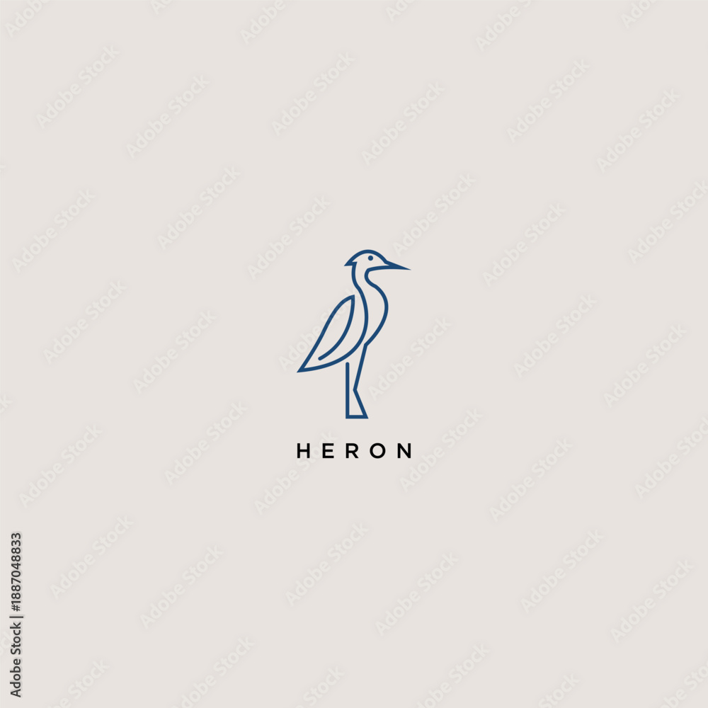 Naklejka premium Heron logo design. Flamingo icon illustration vector 