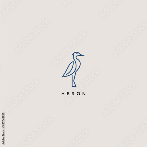 Heron logo design. Flamingo icon illustration vector
