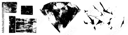 Abstract Geometric Shapes with Textured Halftone