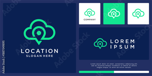 Location cloud logo design template.