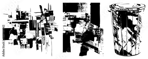 Abstract Urban Decay Collage with Graffiti Style Textures