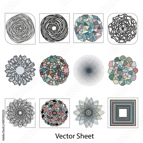 set of abstract geometric shapes