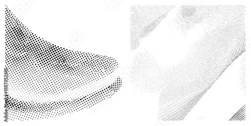Abstract Halftone Dot Forming Dynamic Geometric Shapes