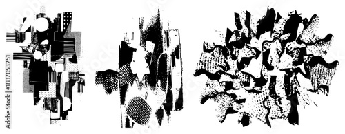 Abstract Geometric Forms in Halftone Dot