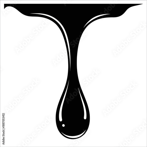 Black liquid dripping