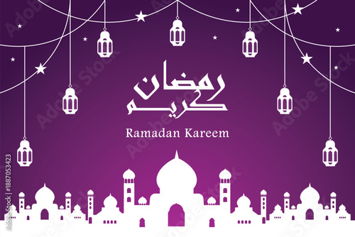 Background Design of Ramadan Kareem with Islamic Theme