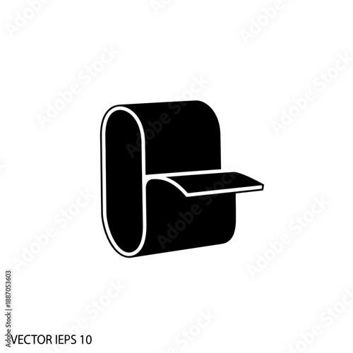 Modern black chair with armrest