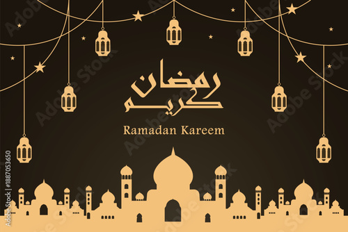 Background Design of Ramadan Kareem with Islamic Theme
