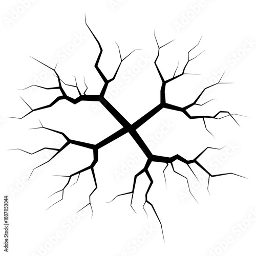 Symmetrical crack pattern