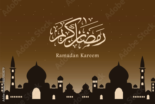 Background Design of Ramadan Kareem with Islamic Theme