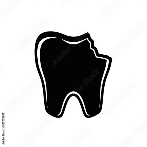 Illustrated tooth silhouette