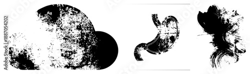 Abstract Grunge Texture Shapes with Splatter and Stain Effects