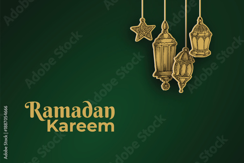 Background Design of Ramadan Kareem with Islamic Theme