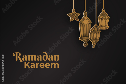 Background Design of Ramadan Kareem with Islamic Theme
