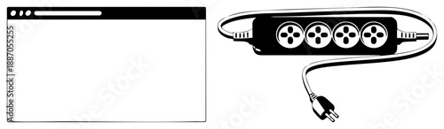 Browser Window and Power Strip with Four Outlets