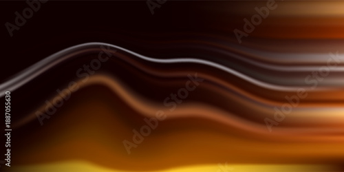 Vector black abstract wide background with yellow and orange glowing high-speed light effect. Vector illustration design banner