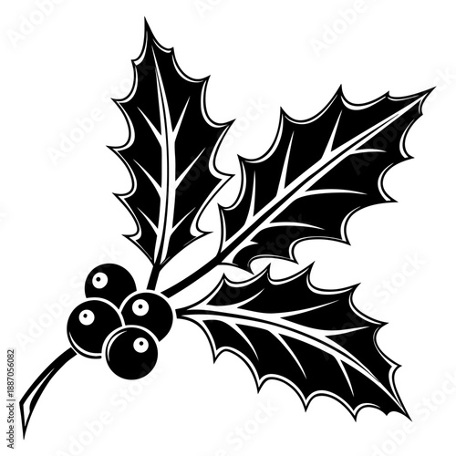 A Traditional Holly Motif Expressing the Spirit of Christmas, Winter Beauty, and Natural Harmony.