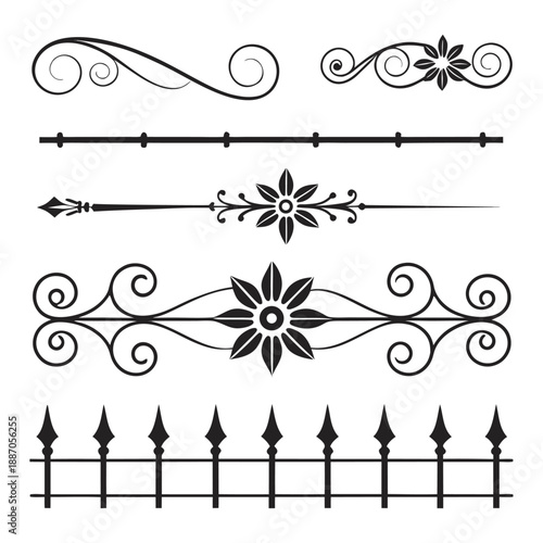 A Vintage-Inspired Decorative Divider and Border Collection Highlighting Symmetry, Ornamental Detail, and Artistic Line Work.
