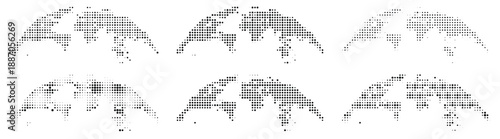 A collection of black arches on a for design