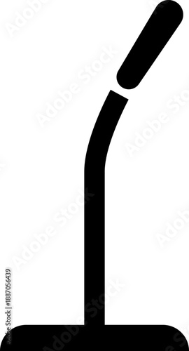 Microphone Audio Equipment Black Flat Style Vector Icon Sound Recording Symbol and Music Podcast Outline Graphic Group Featuring Mic, Headset and Earphone