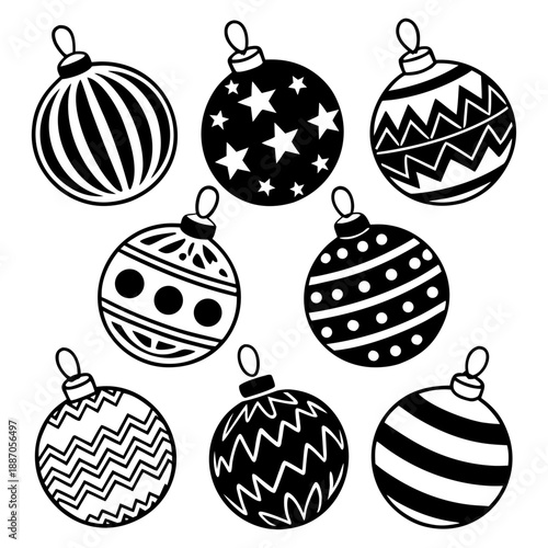 Festive Decorative Baubles United in a Celebration of Christmas Cheer, Pattern, and Classic Holiday Design.