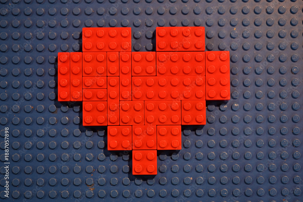 Fototapeta premium Red LEGO Heart. Valentine's Day