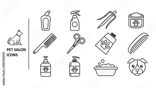 modern pets vector icon set