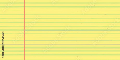 Yellow lined paper texture with a red margin simple background image