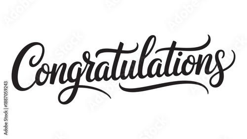 Congratulations Handwritten Lettering Silhouette Vector Text Design