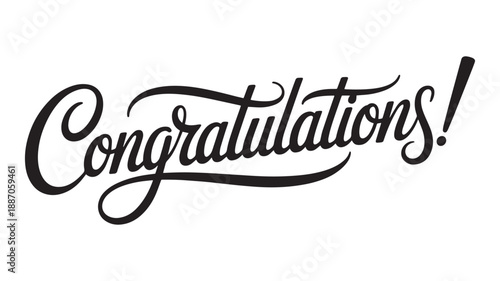 Handwritten Congratulations Calligraphy Silhouette Vector Text Lettering Design for Success Appreciation